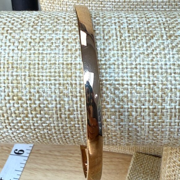 Kate Spade Rose Gold "Stop And Smell The Roses" Engraved Bangle Bracelet - Picture 1 of 7